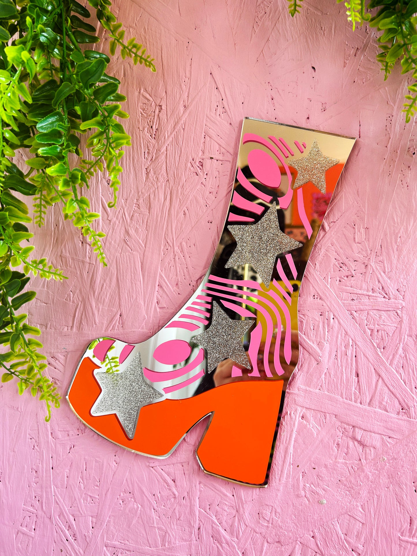70s Disco Platform Boot Mirror