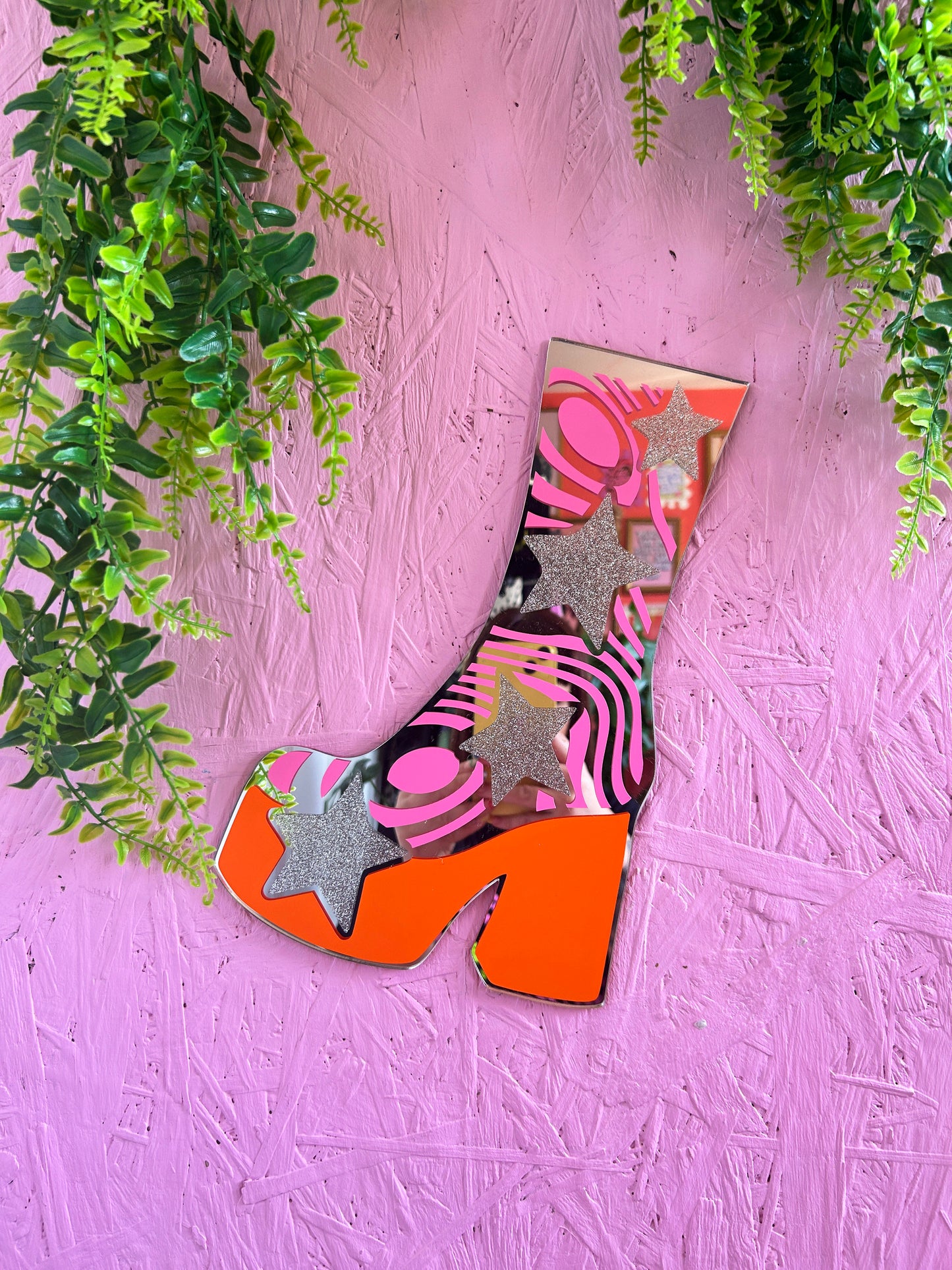 70s Disco Platform Boot Mirror