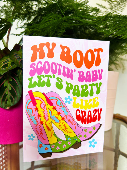 Boot Scootin' Baby Greeting Card