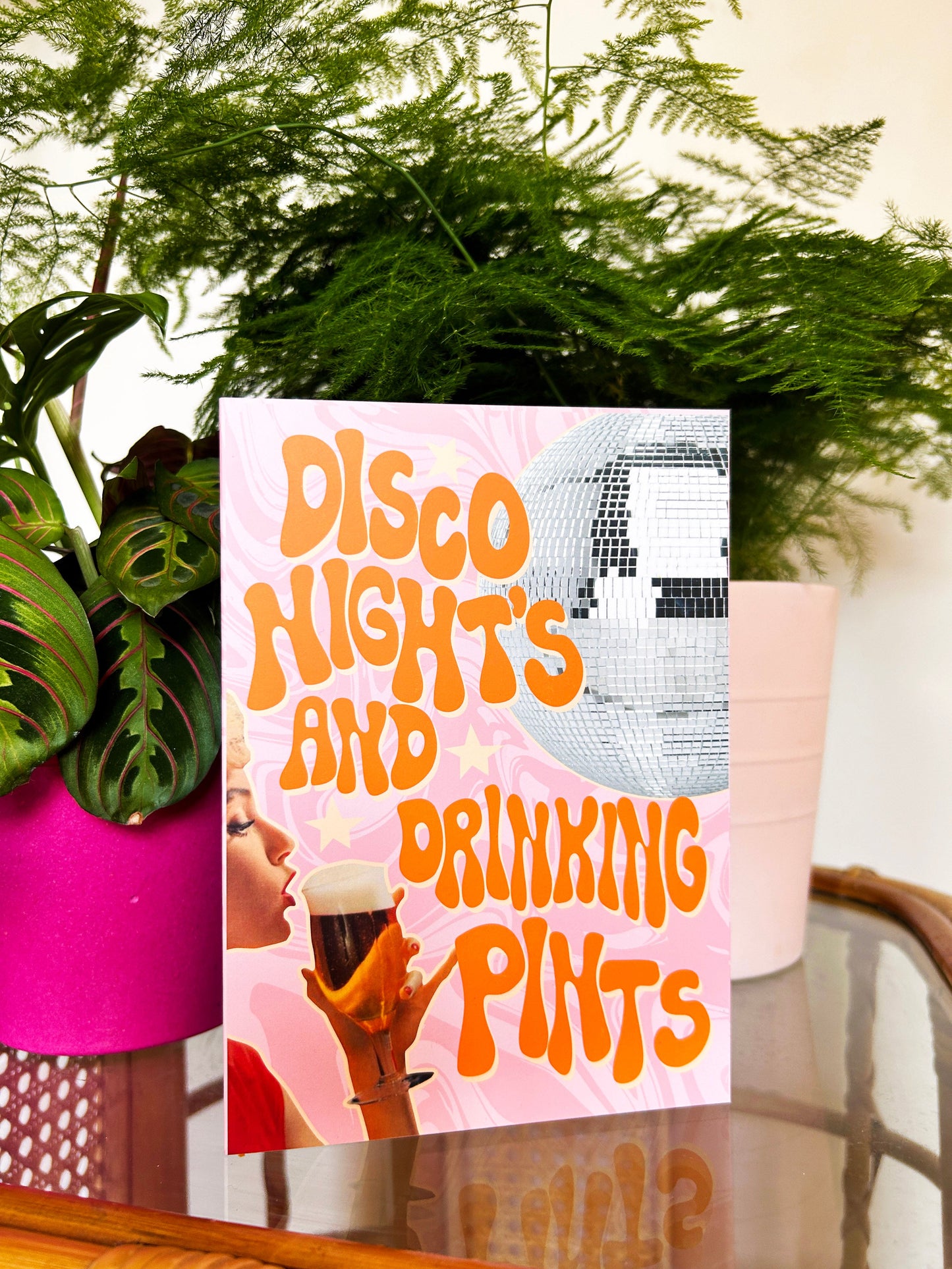 Disco Nights & Drinking Pints Greeting Card - WS