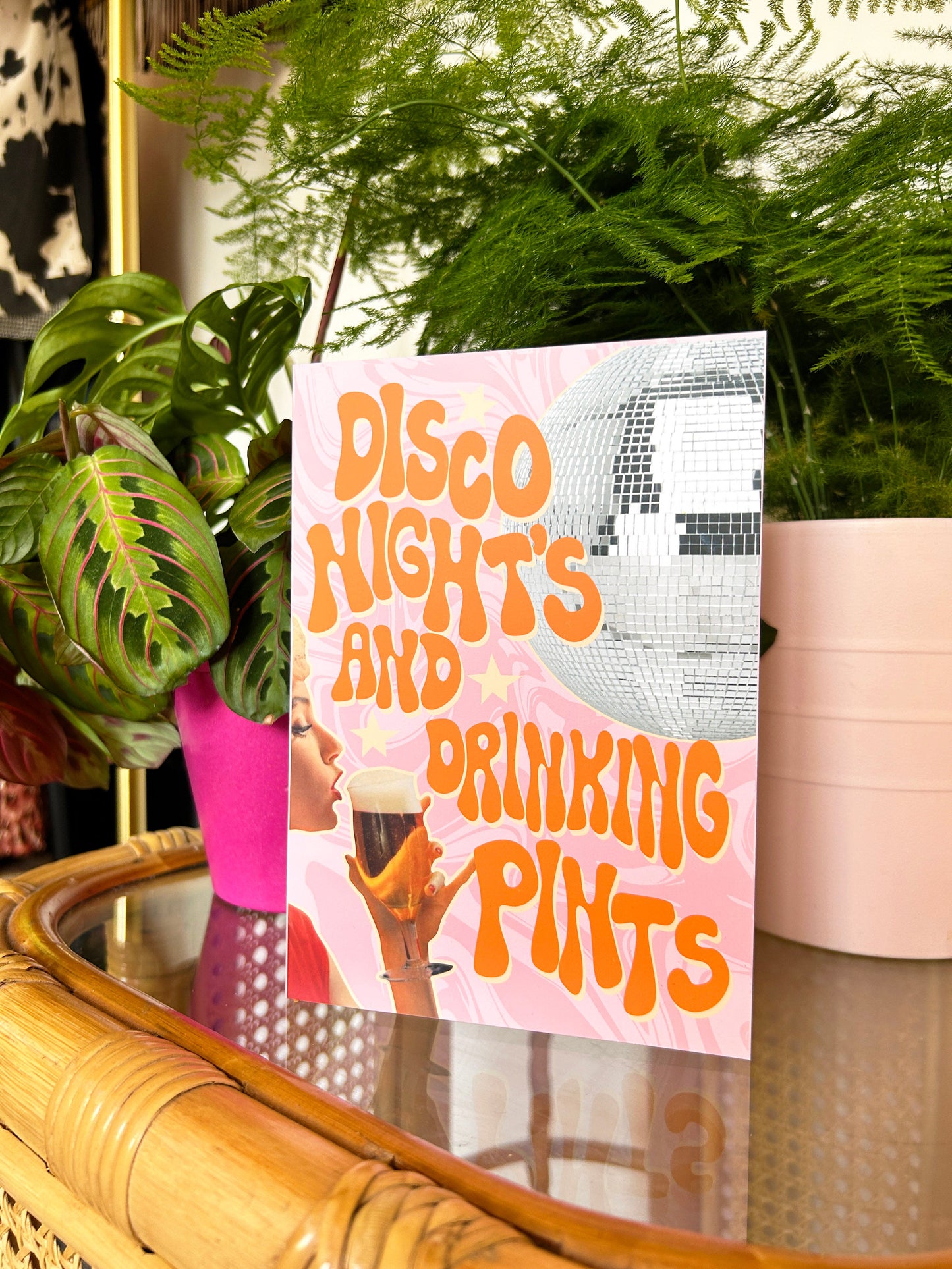 Disco Nights & Drinking Pints Greeting Card - WS