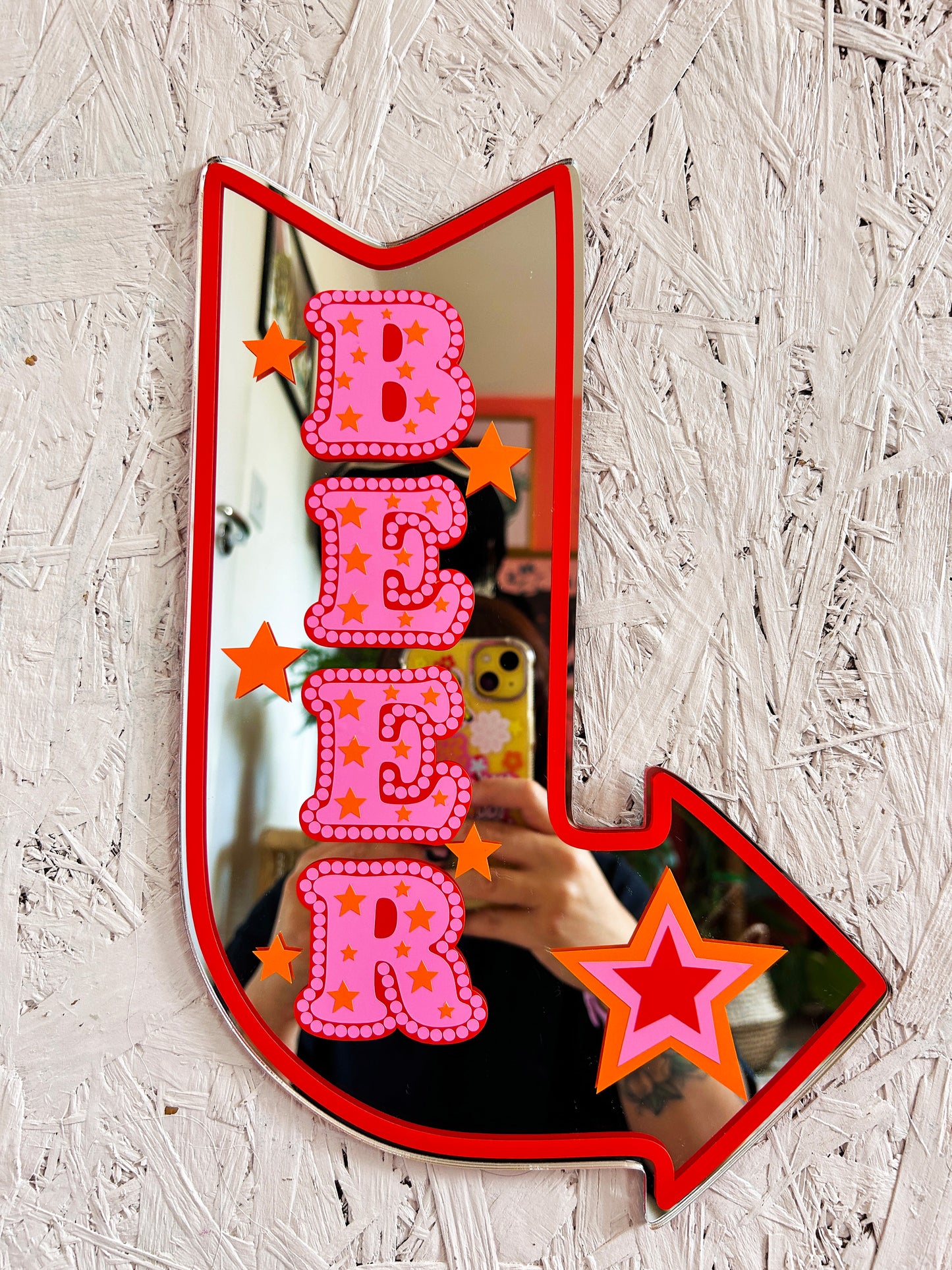 BEER Motel Sign Mirror