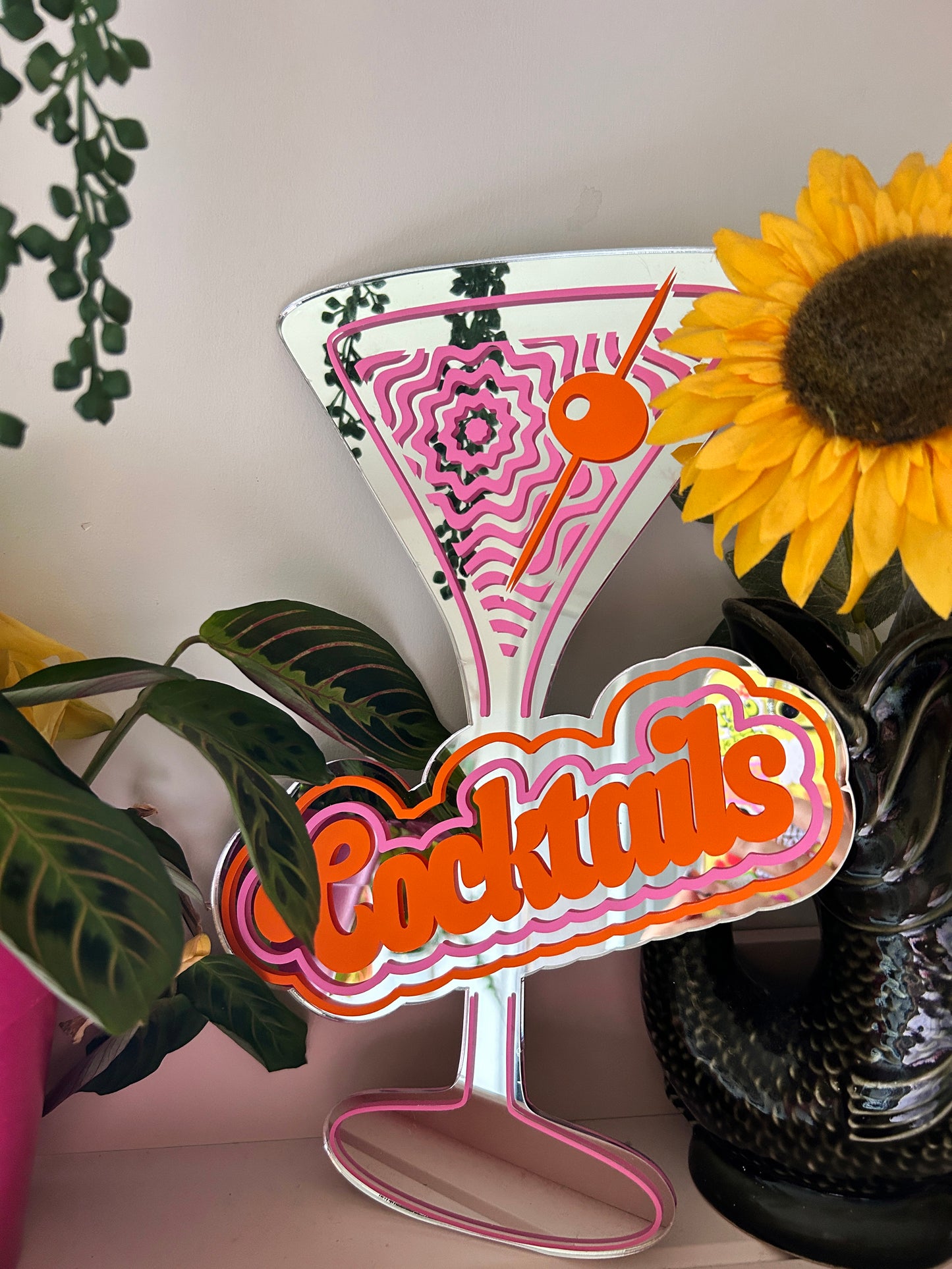 Retro Cocktail Sign Mirror