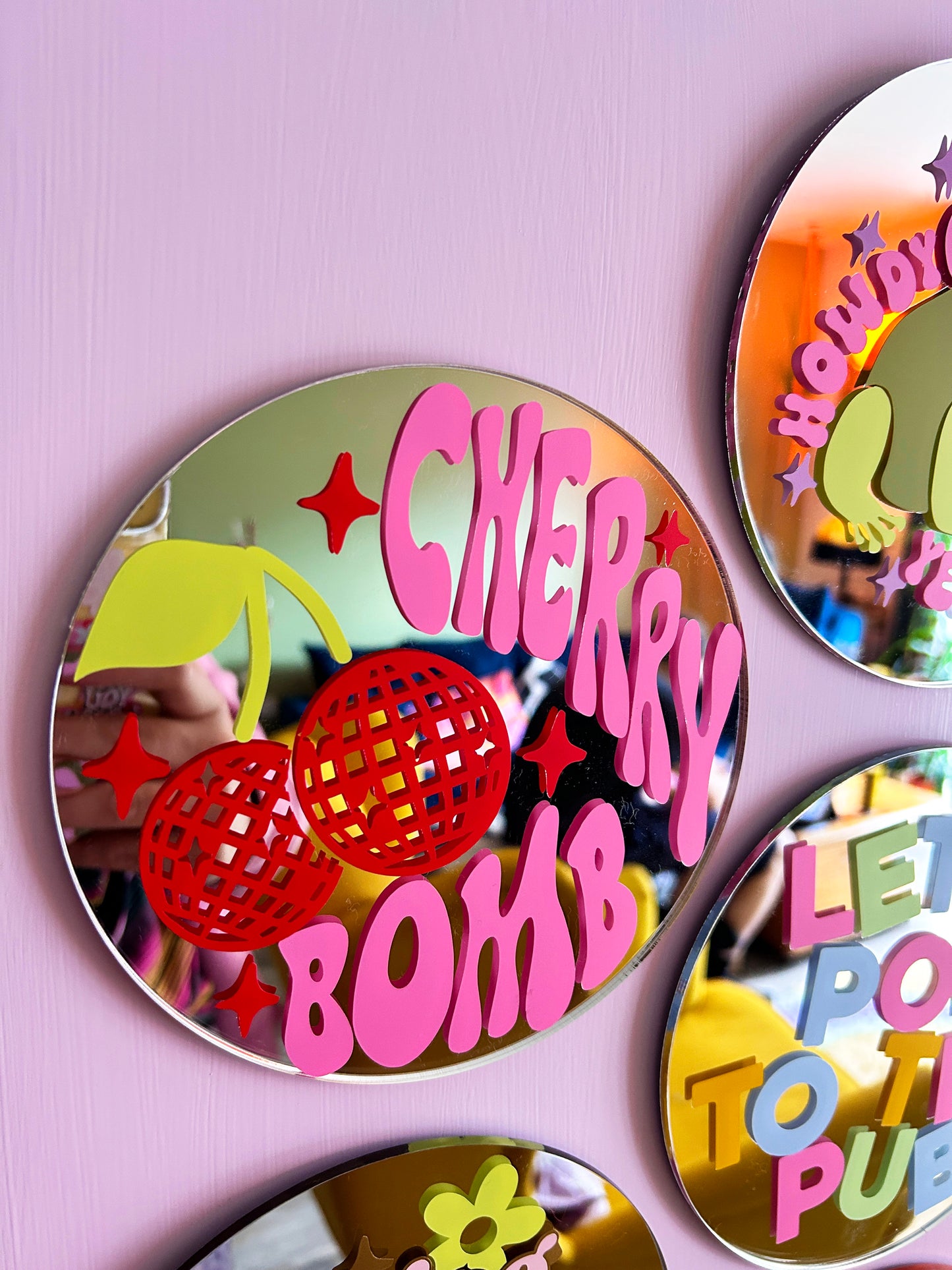 Cherry Bomb Disc Mirror