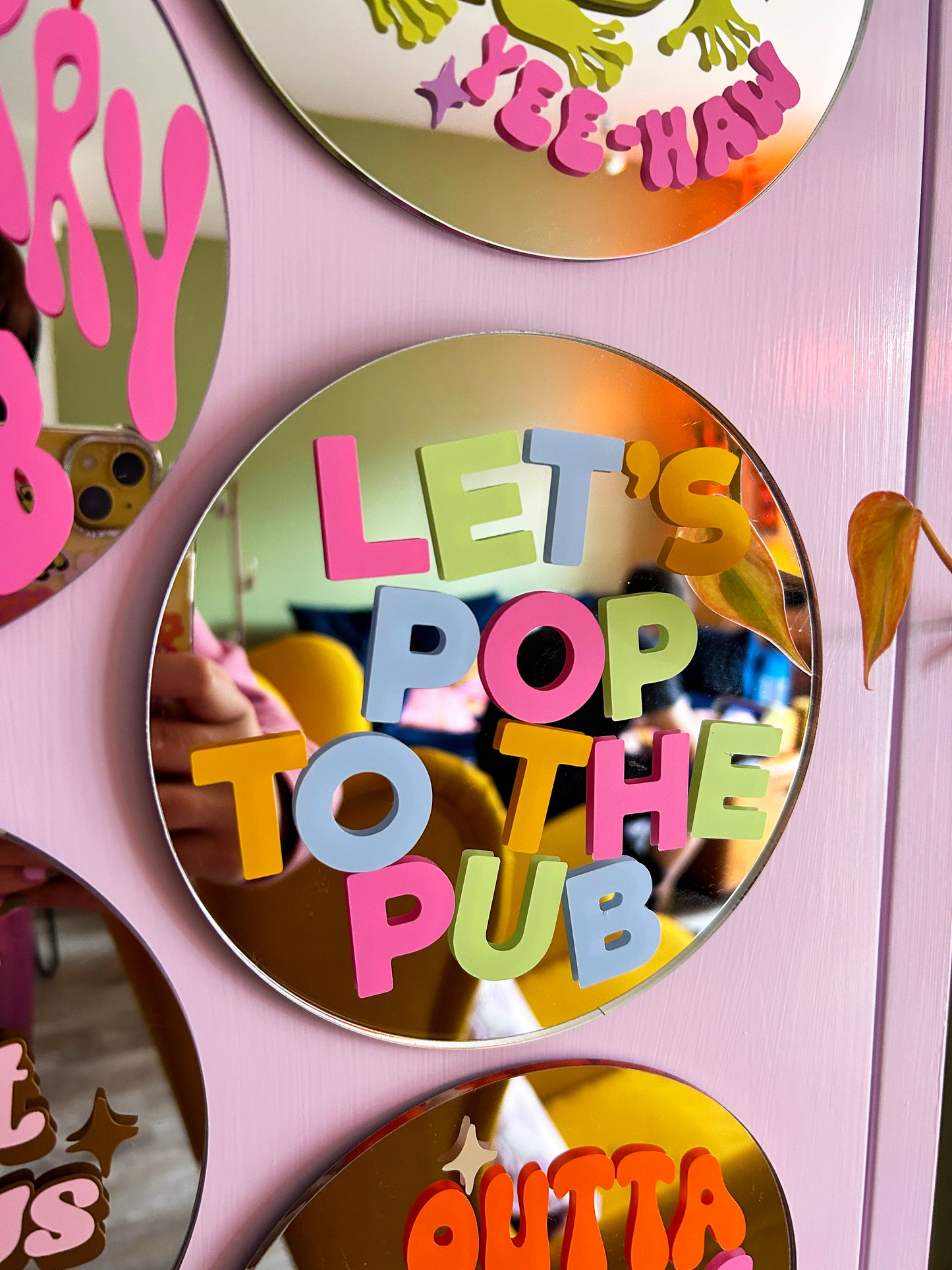 Let's Pop To The Pub Disc Mirror
