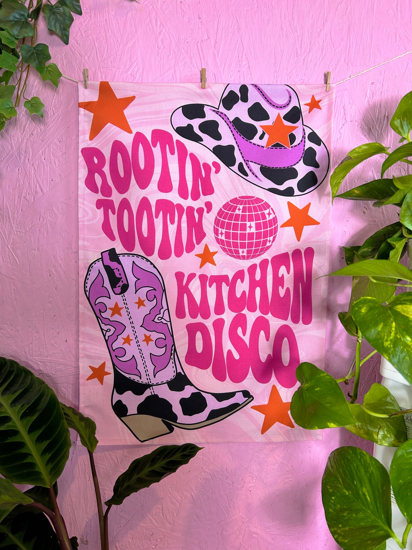 Cowgirl Kitchen Disco Tea Towel