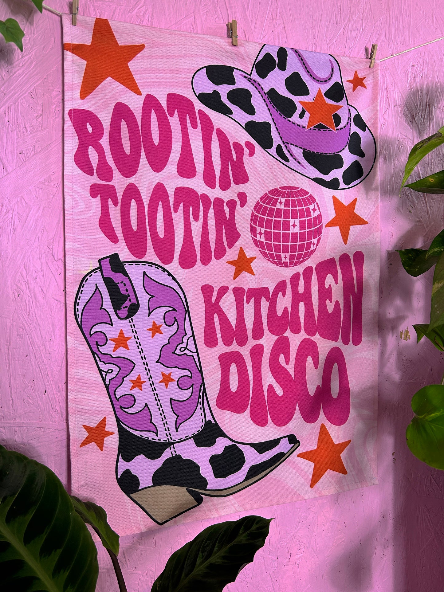 Rootin Tootin Kitchen Disco Tea Towel