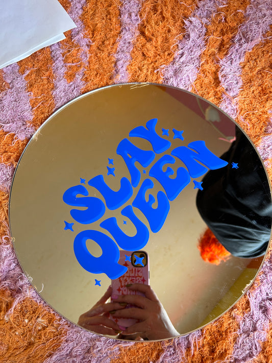 30cm mirror Slay Queen - elec blue