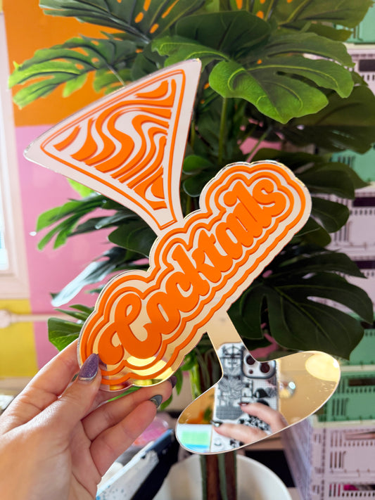 Sample Sale Mirror - Retro Cocktail - Orange