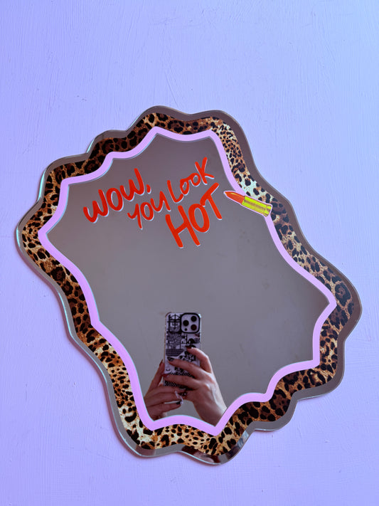 Sample Sale Mirror - Leopard & Lippy Small