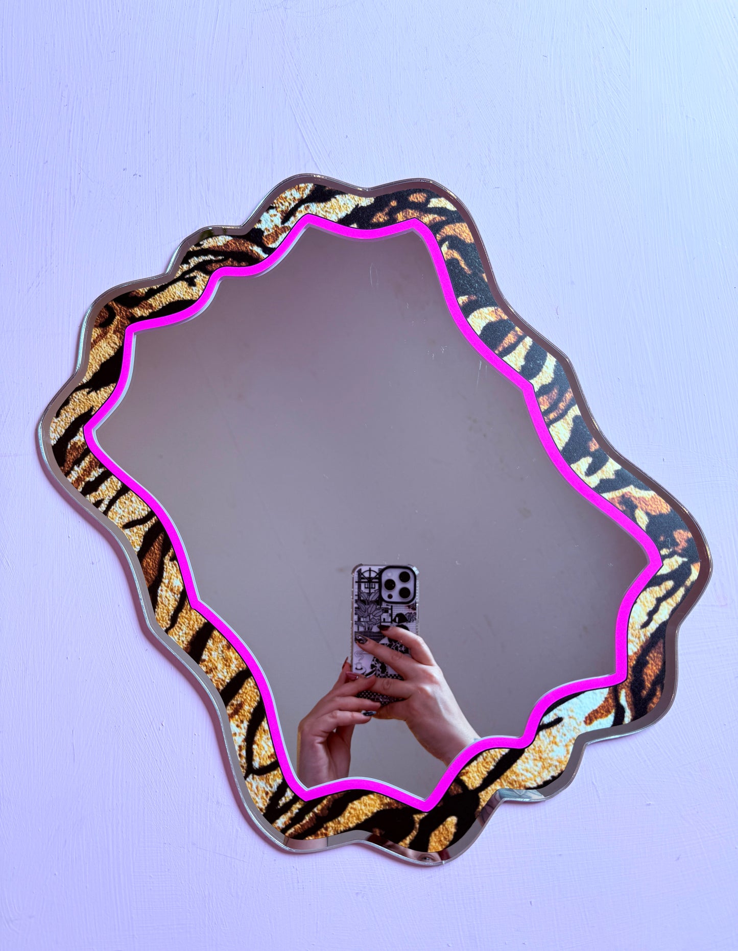 Sample Sale - Large 70's Wavy Tiger & Pink