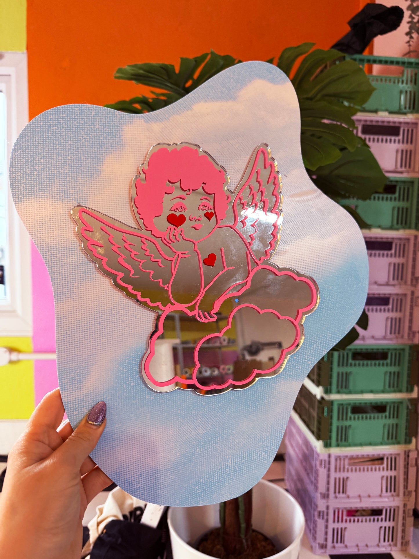Sample Sale - Dreamy Cloud Mirror Frame & Cherub Mirror (38cm x 30cm)