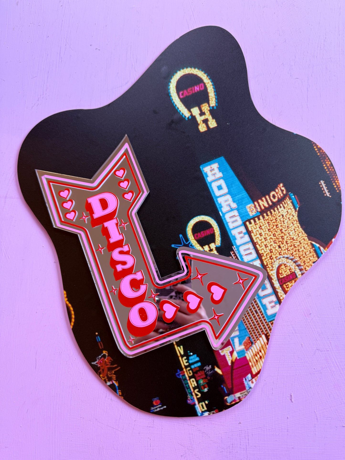 Sample Sale - Vegas Mirror Back & Disco Arrow (38cm x 30cm)