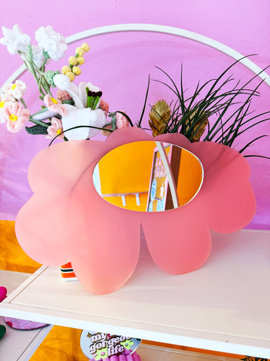 Sample Sale - Frosted Pink Ditzy Flower & Mirror (40cm x 24cm)