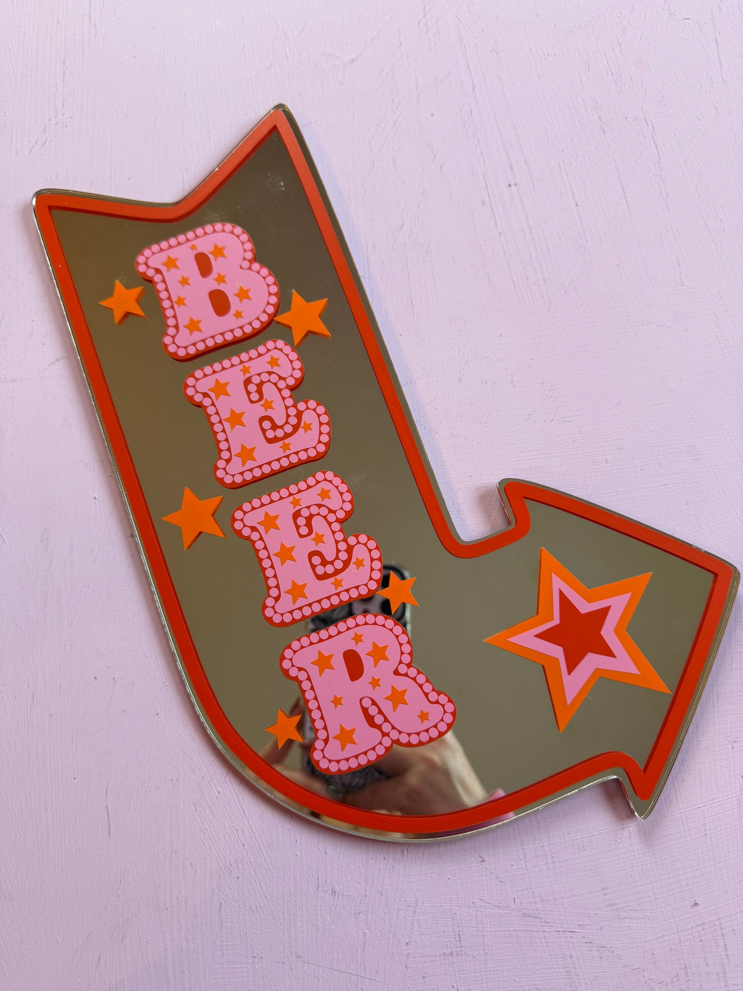 Sample Sale - Beer Arrow Mirror VINYL DESIGN