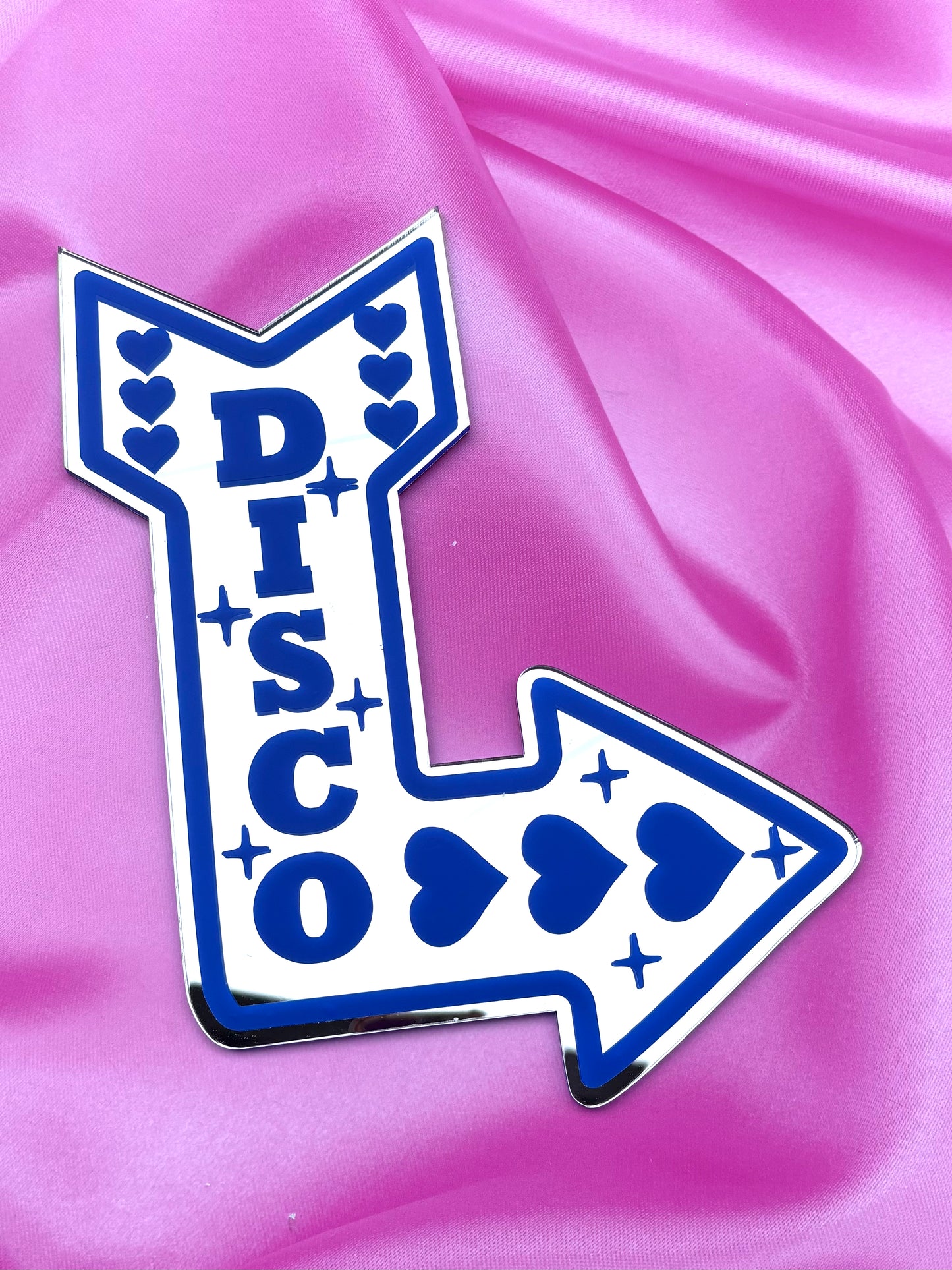 Sample Sale Mirror - A4 Disco Arrow - electric  blue