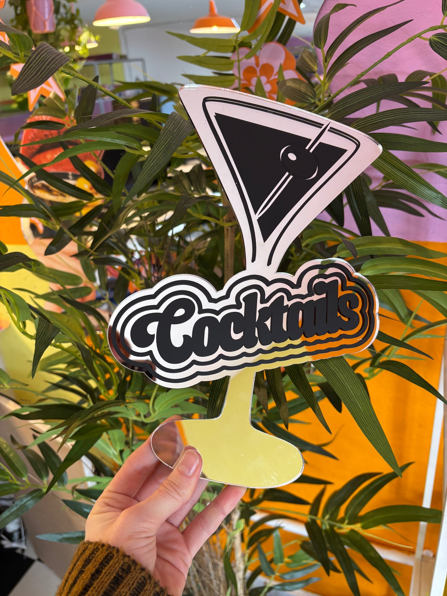 Sample Sale Mirror - Retro Cocktail - Black