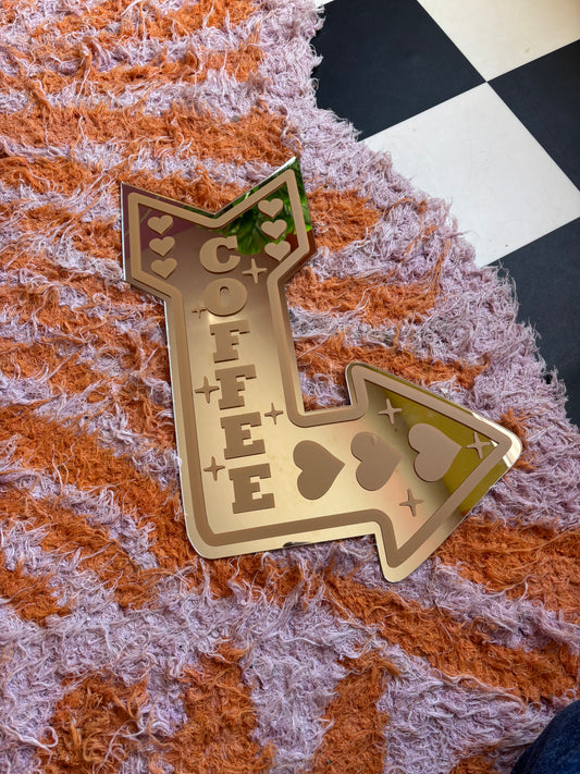 Sample Sale Mirror - A3 Coffee Arrow