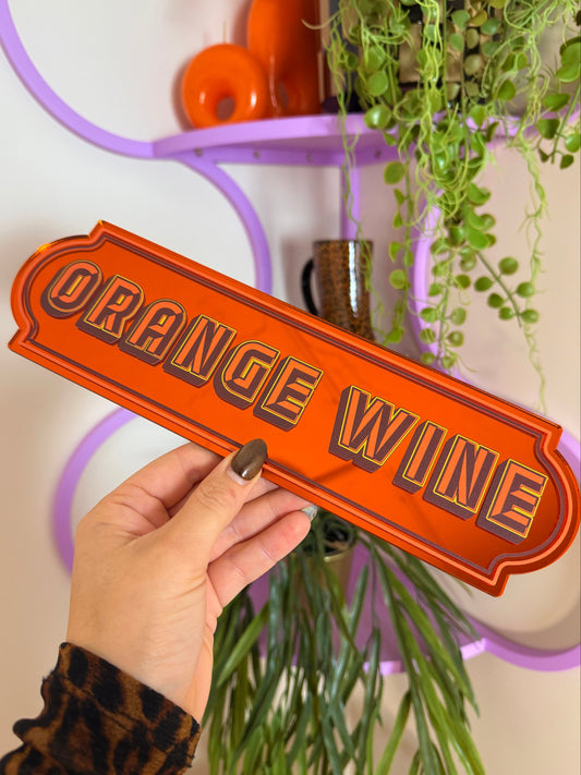 Orange Wine Rectangle Sign - Orange