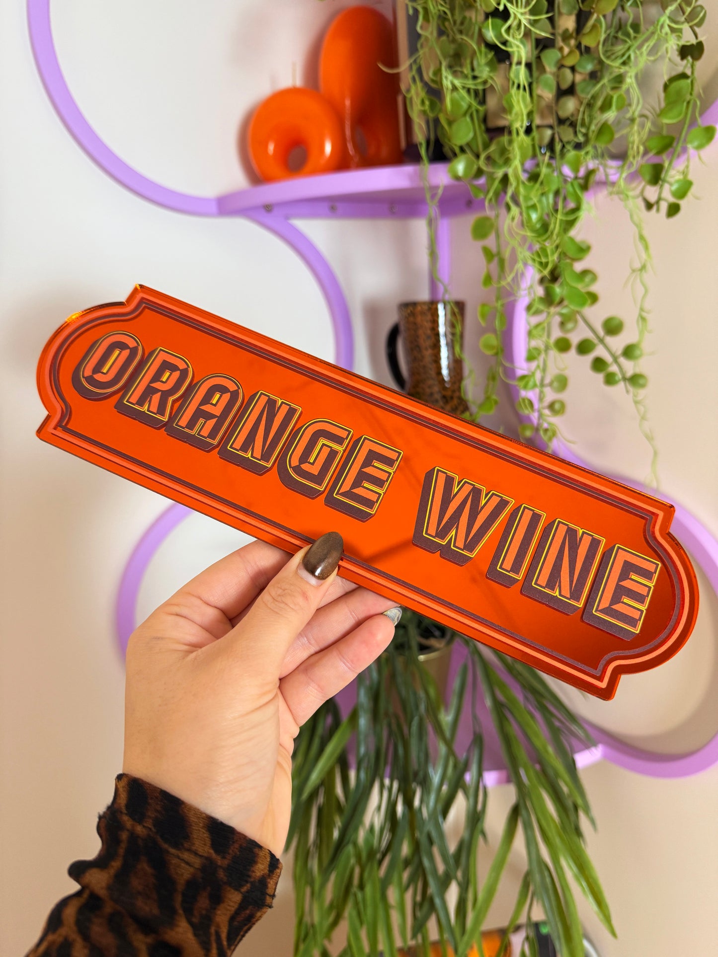 Orange Wine Rectangle Sign - Orange
