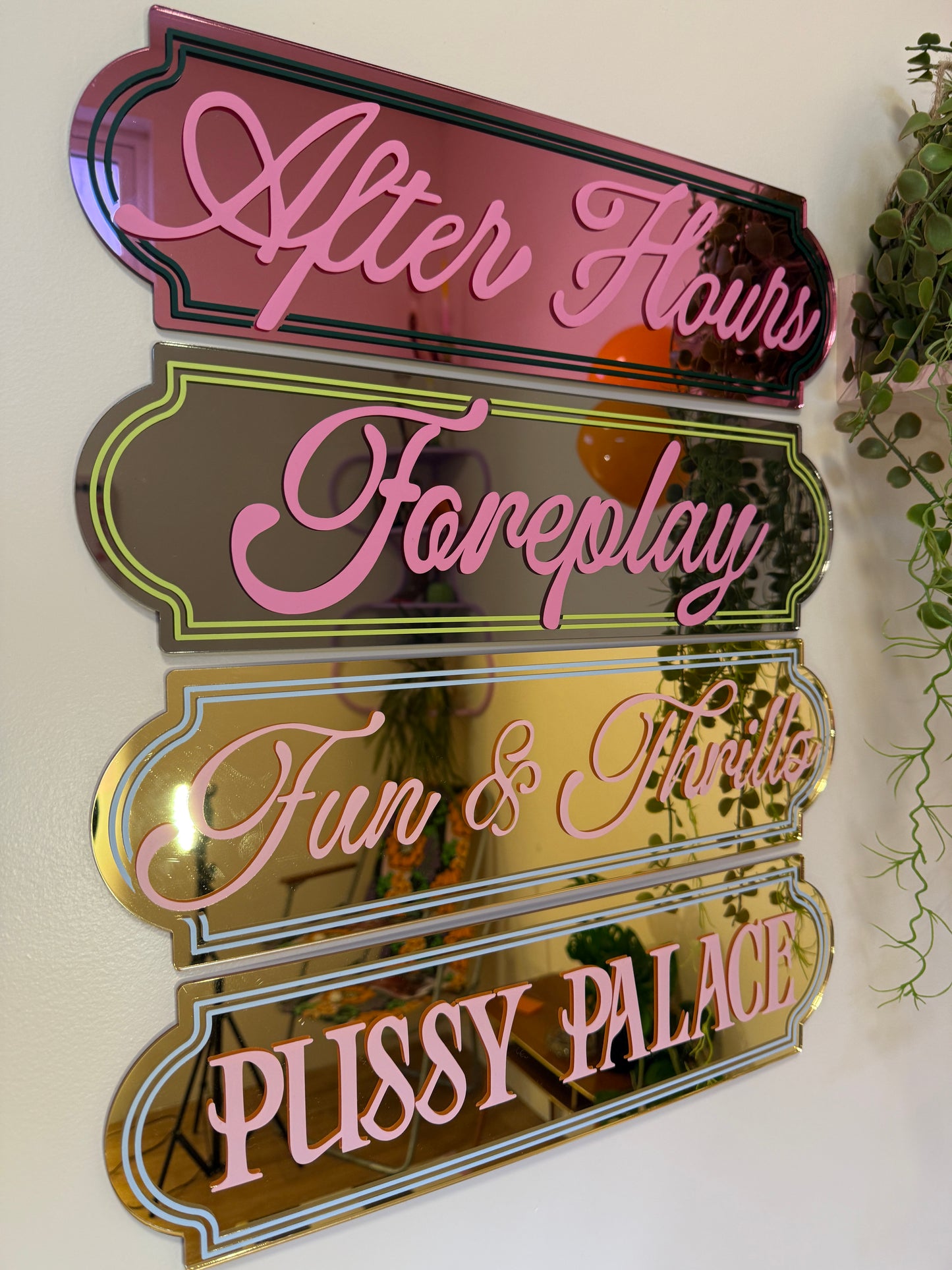 Dreamy Pussy Palace Mirror Sign