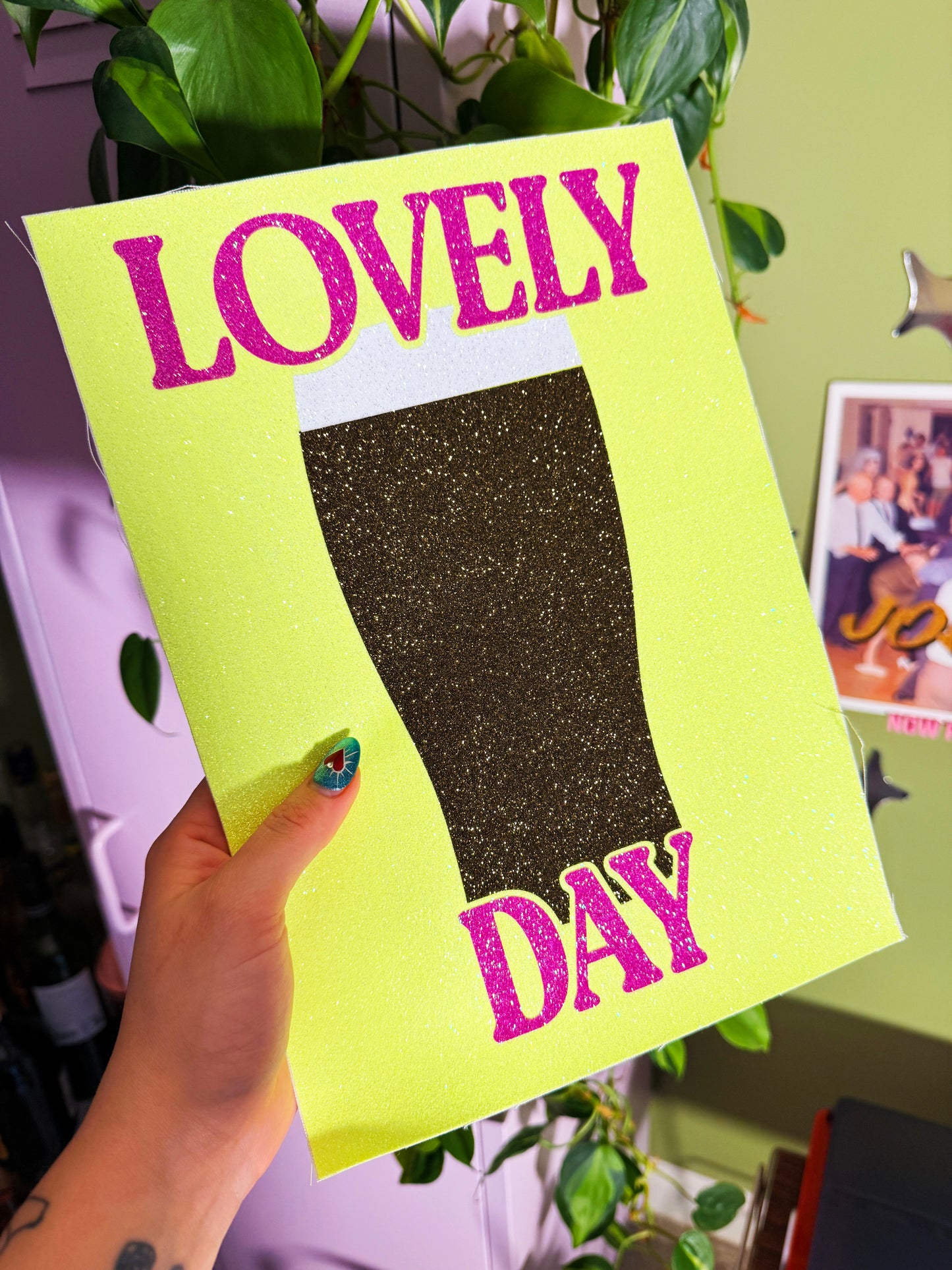 Lovely Day Guinness Neon Glitter Fabric Print