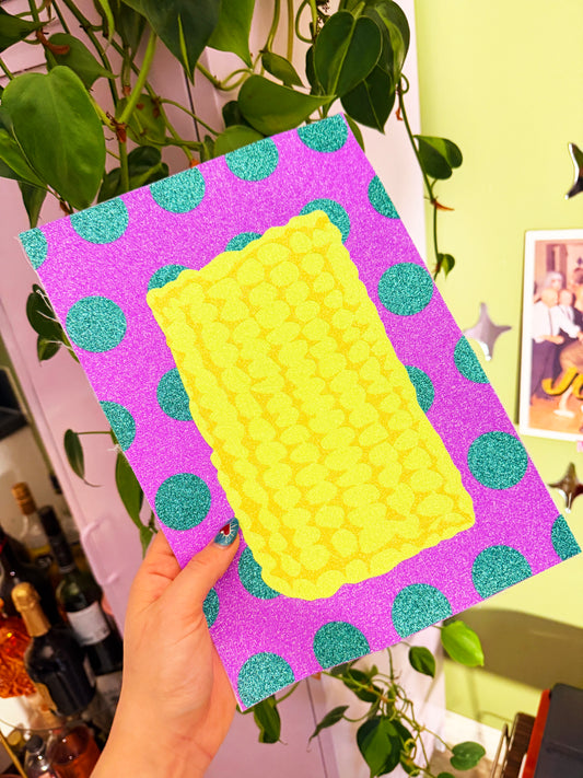 Corn On The Cob Glitter Fabric Print