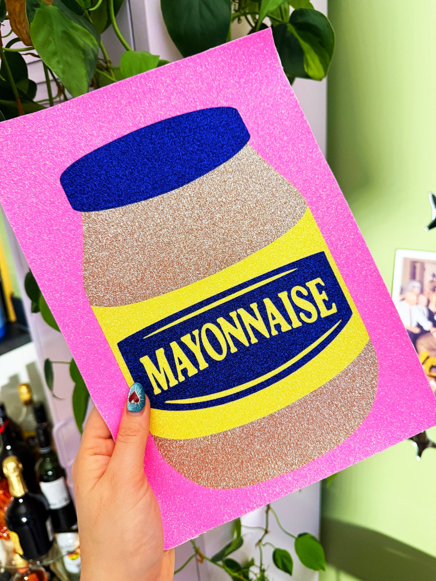 Mayonnaise Glitter Fabric Print