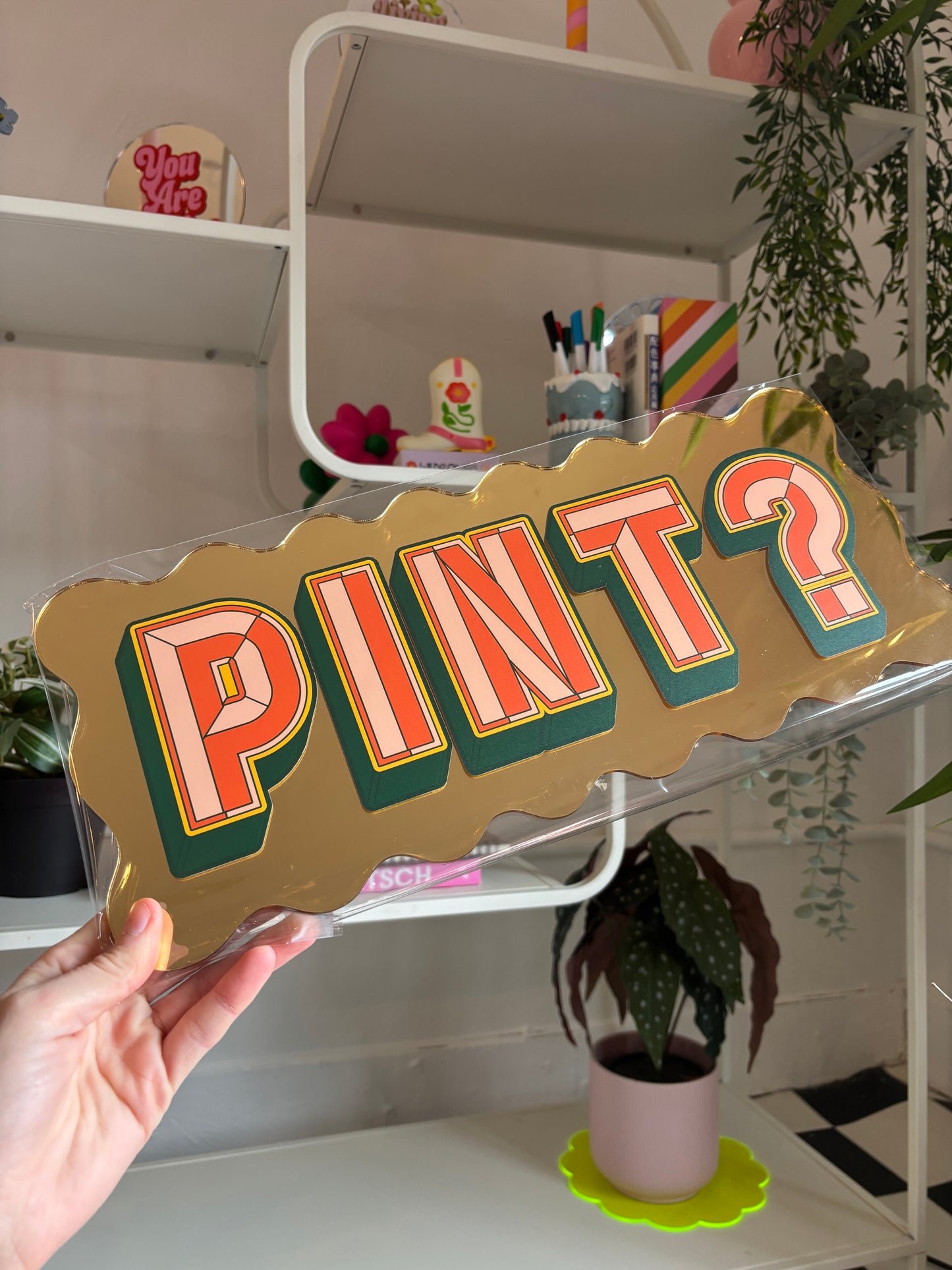 A3 Wavy Sign - Pint? - Gold