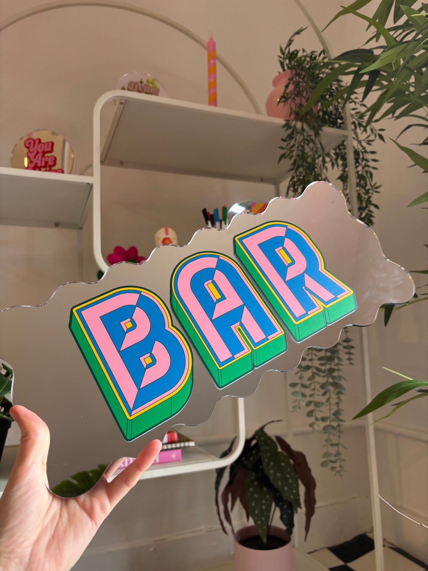 A3 Wavy Sign - Bar - Silver