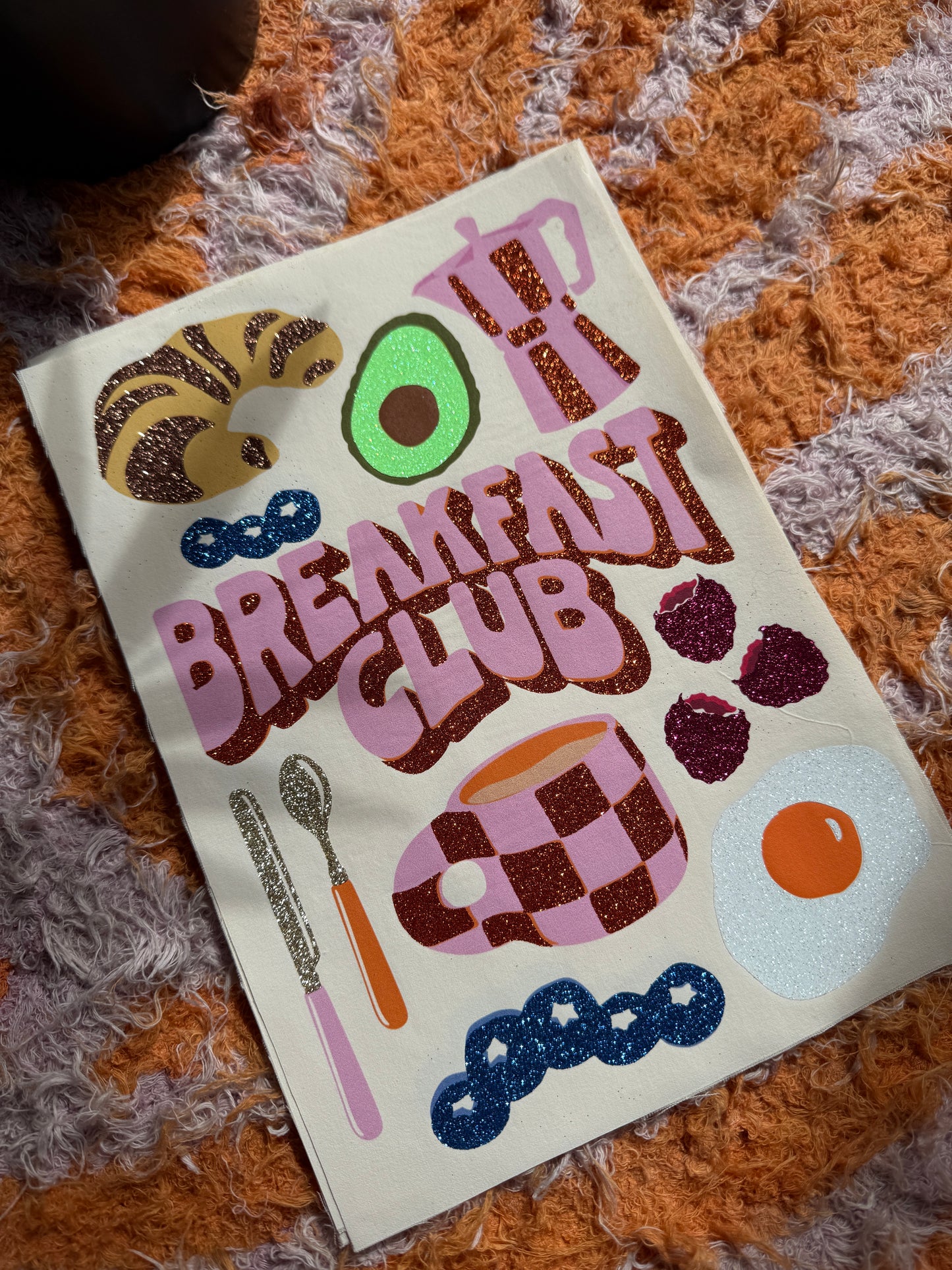 Breakfast Club Glitter Print - A4