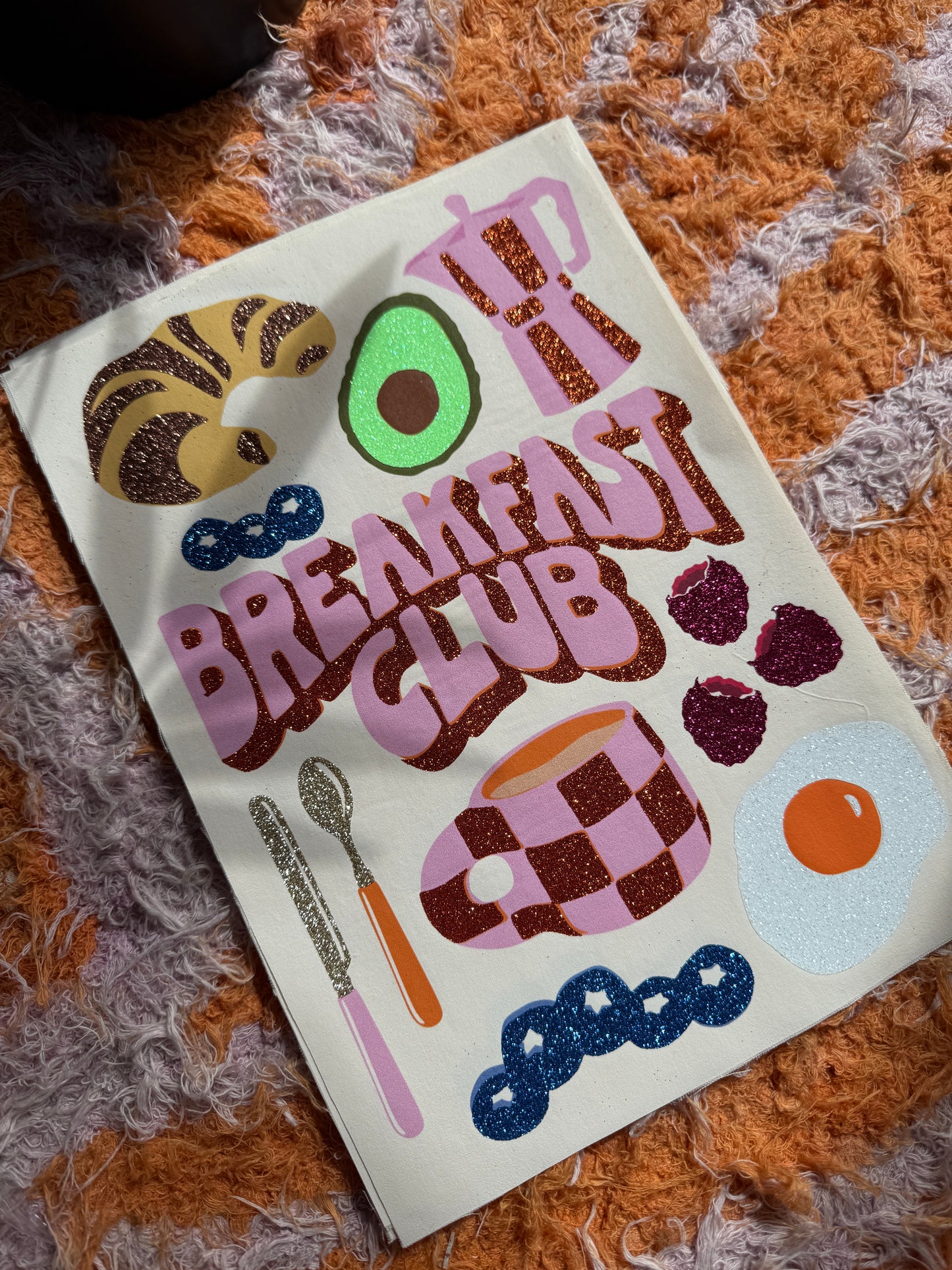 Breakfast Club Glitter Print - A4
