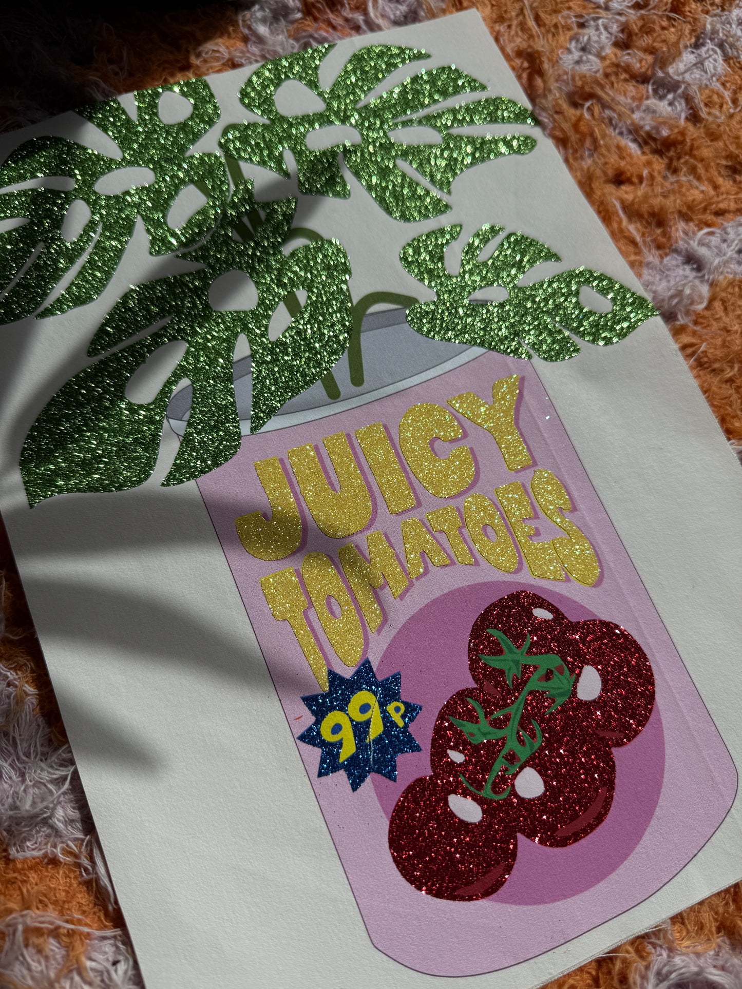 Juicy Tomatoes Glitter Print A4