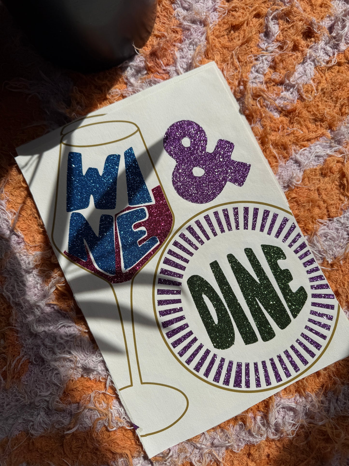 Wine & Dine Glitter Print A4