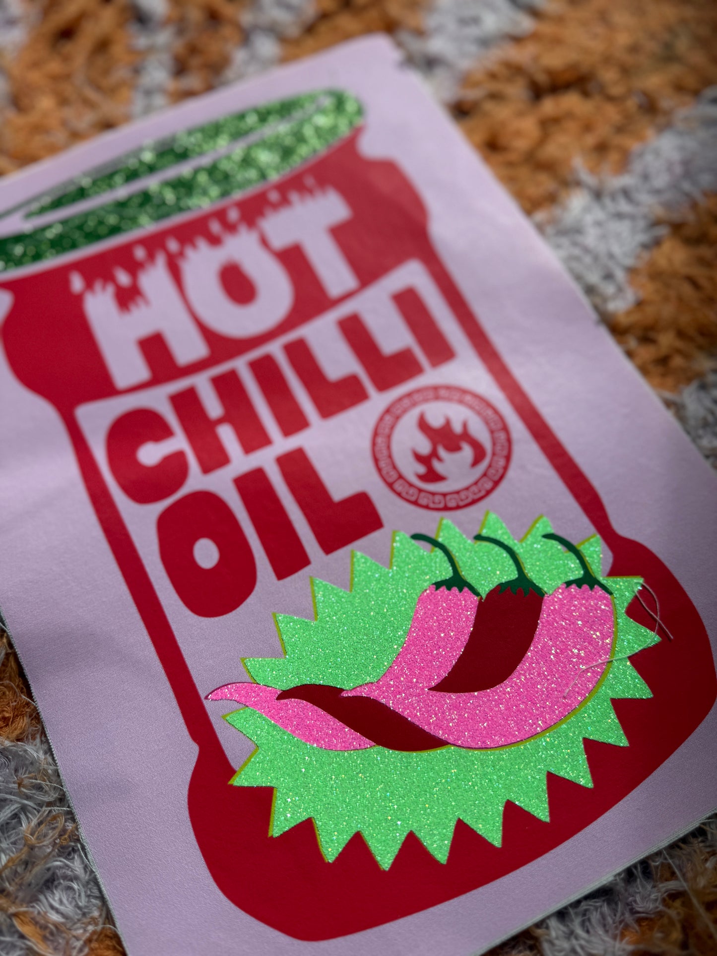 Chilli Oil Glitter Print - A4