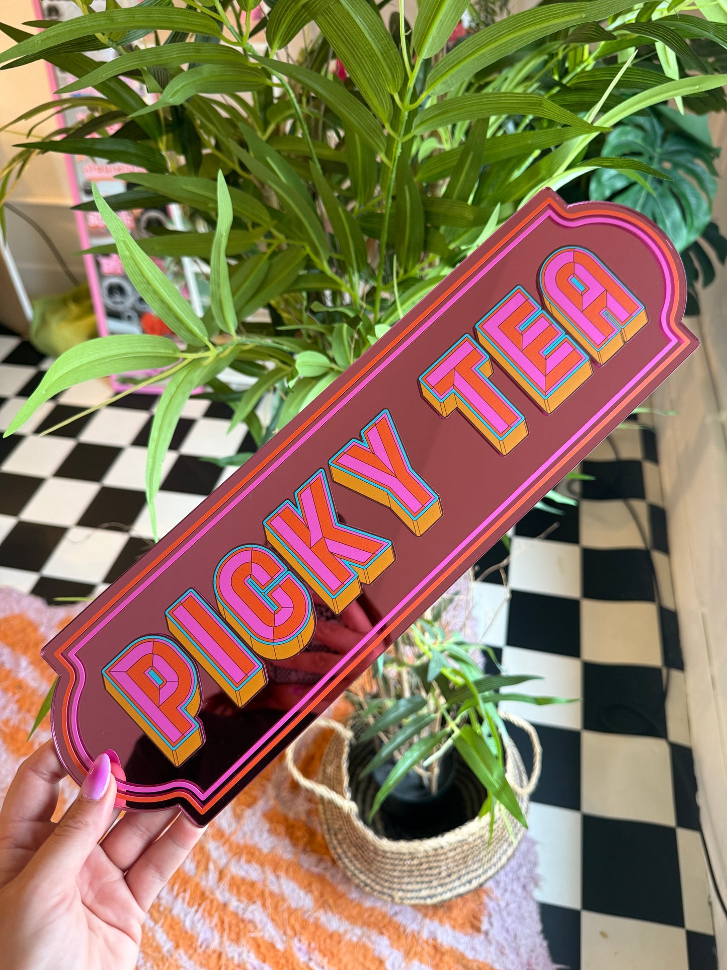 A4 Rectangle Sign - Picky Tea - Pink