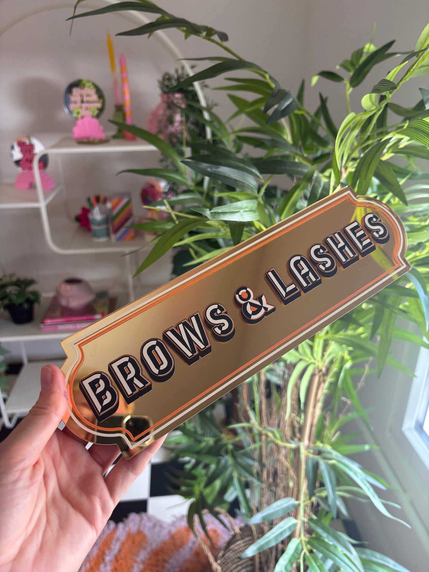 A4 Rectangle Sign - Brows & Lashes GoldMirror