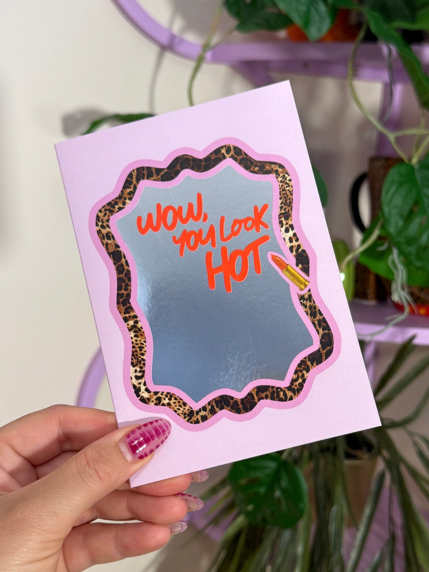 Wow You Look Hot Silver Foil Greeting Card