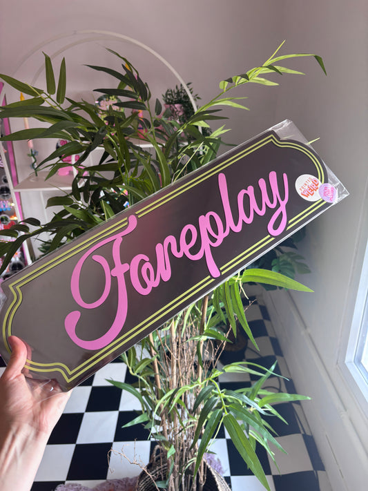 LARGE - Foreplay Bronze Rectangle Sign