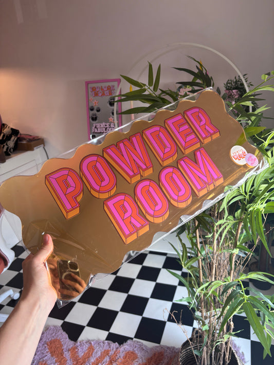LARGE - Powder Room Gold Wavy Sign