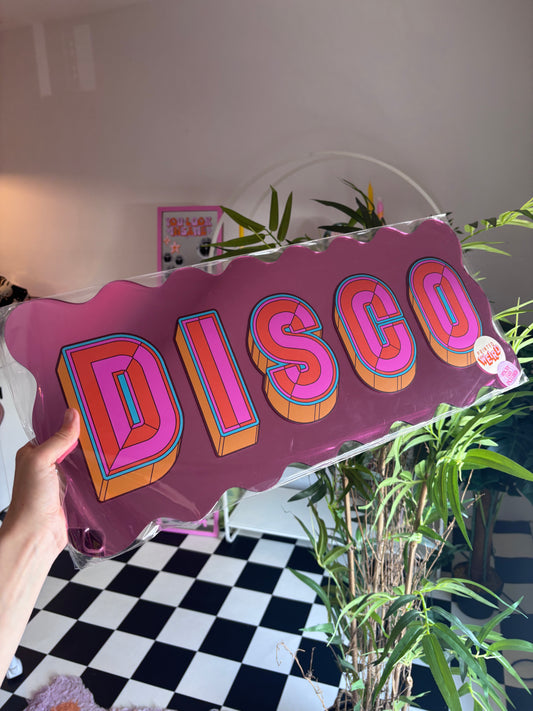 LARGE - Disco Pink Wavy Sign