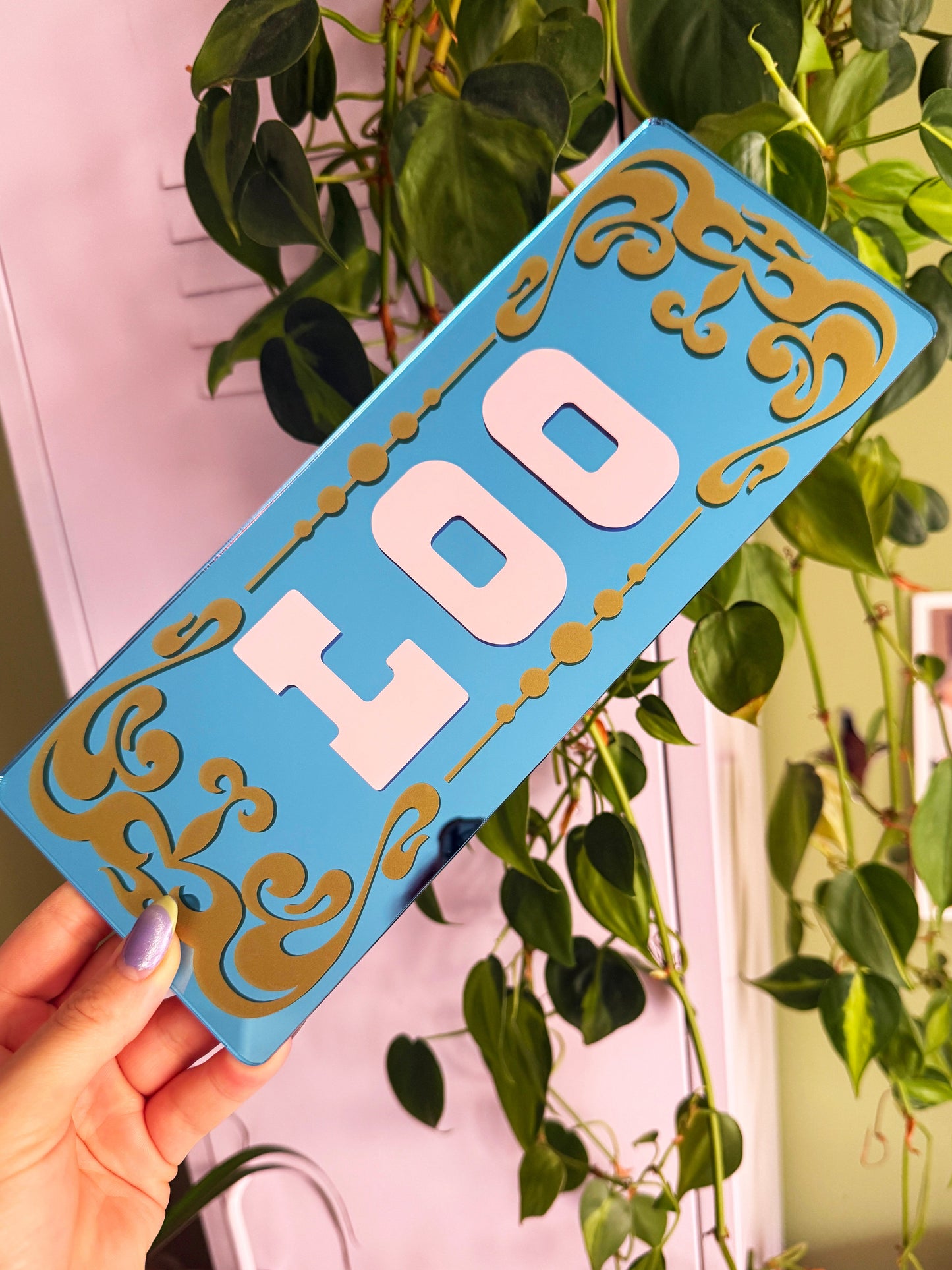 Loo Classic Mirror Sign - Cool Blue