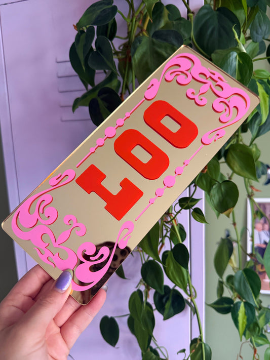 Loo Classic Mirror Sign - Gold