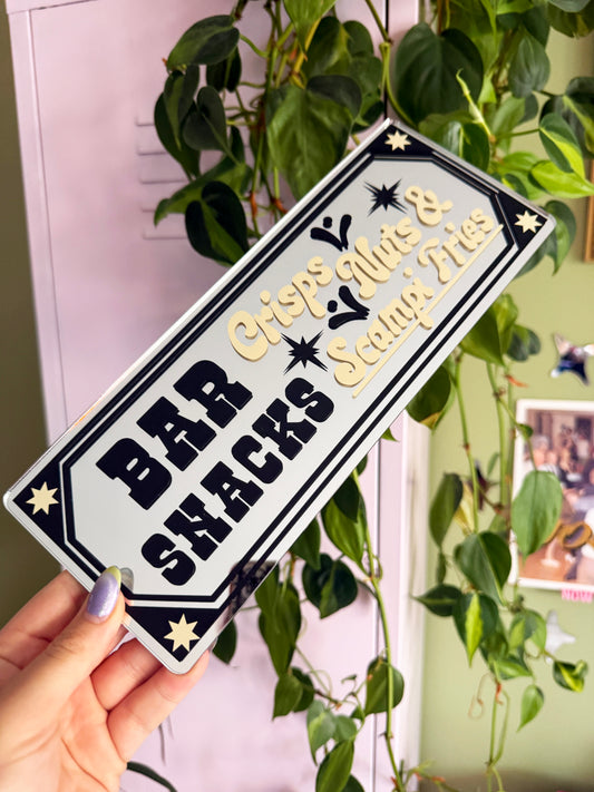 Bar Snacks Classic Mirror Sign