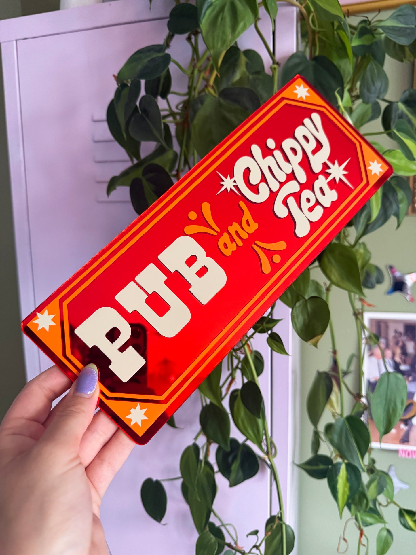Pub & Chippy Tea Classic Mirror Sign