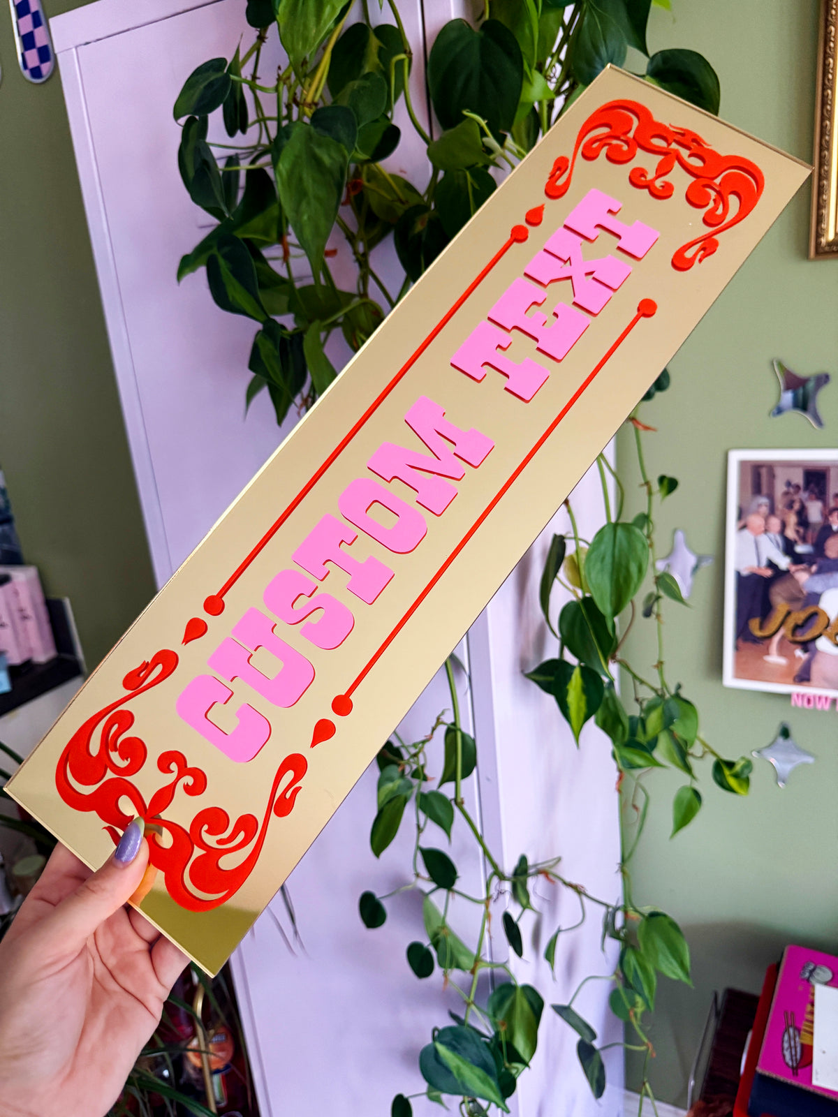 Custom Text Traditional Pub Mirror