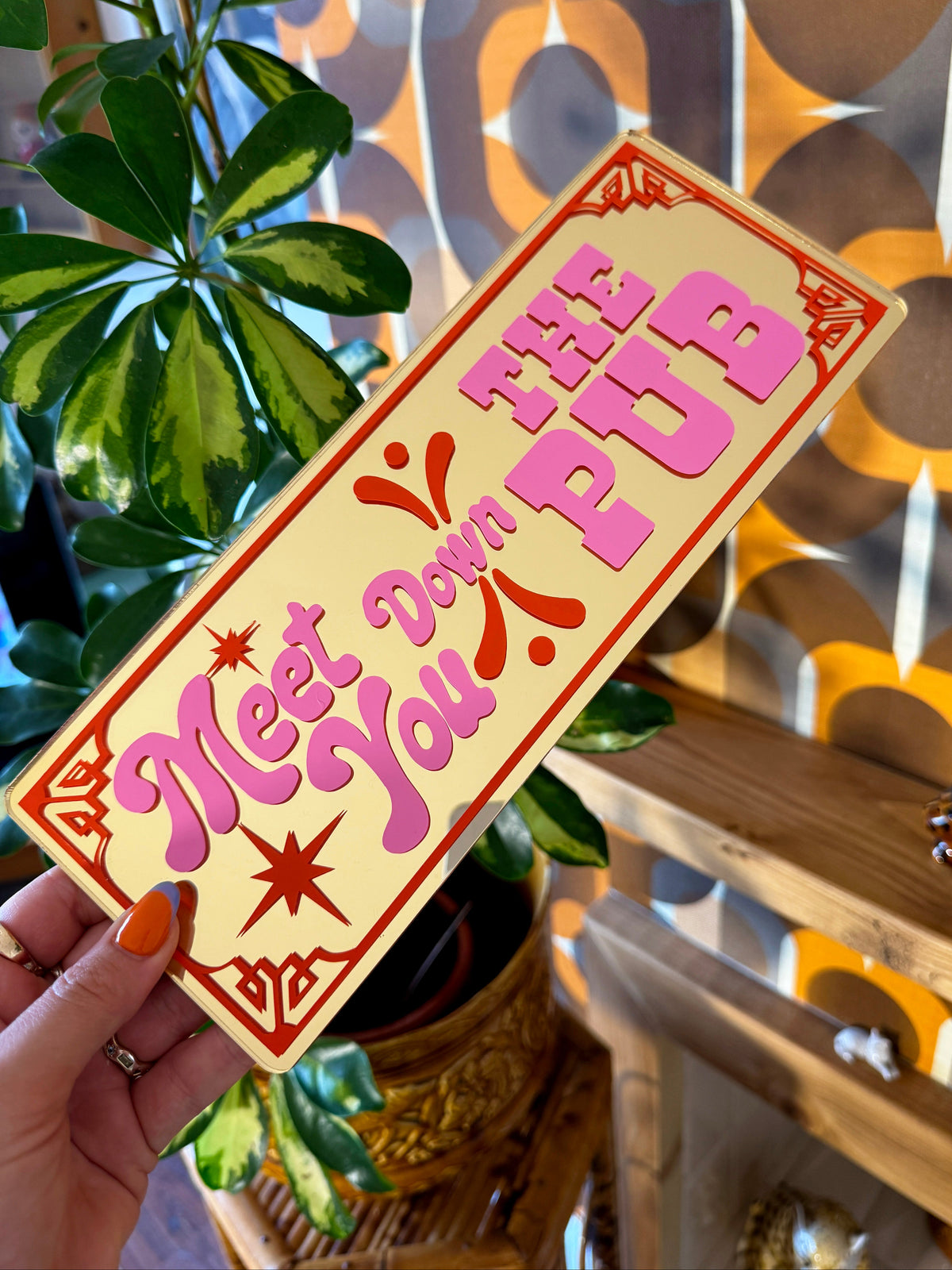 Meet You Down The Pub Classic Mirror Sign