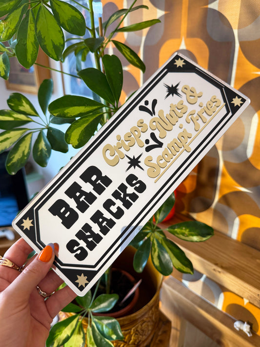 Bar Snacks Classic Mirror Sign