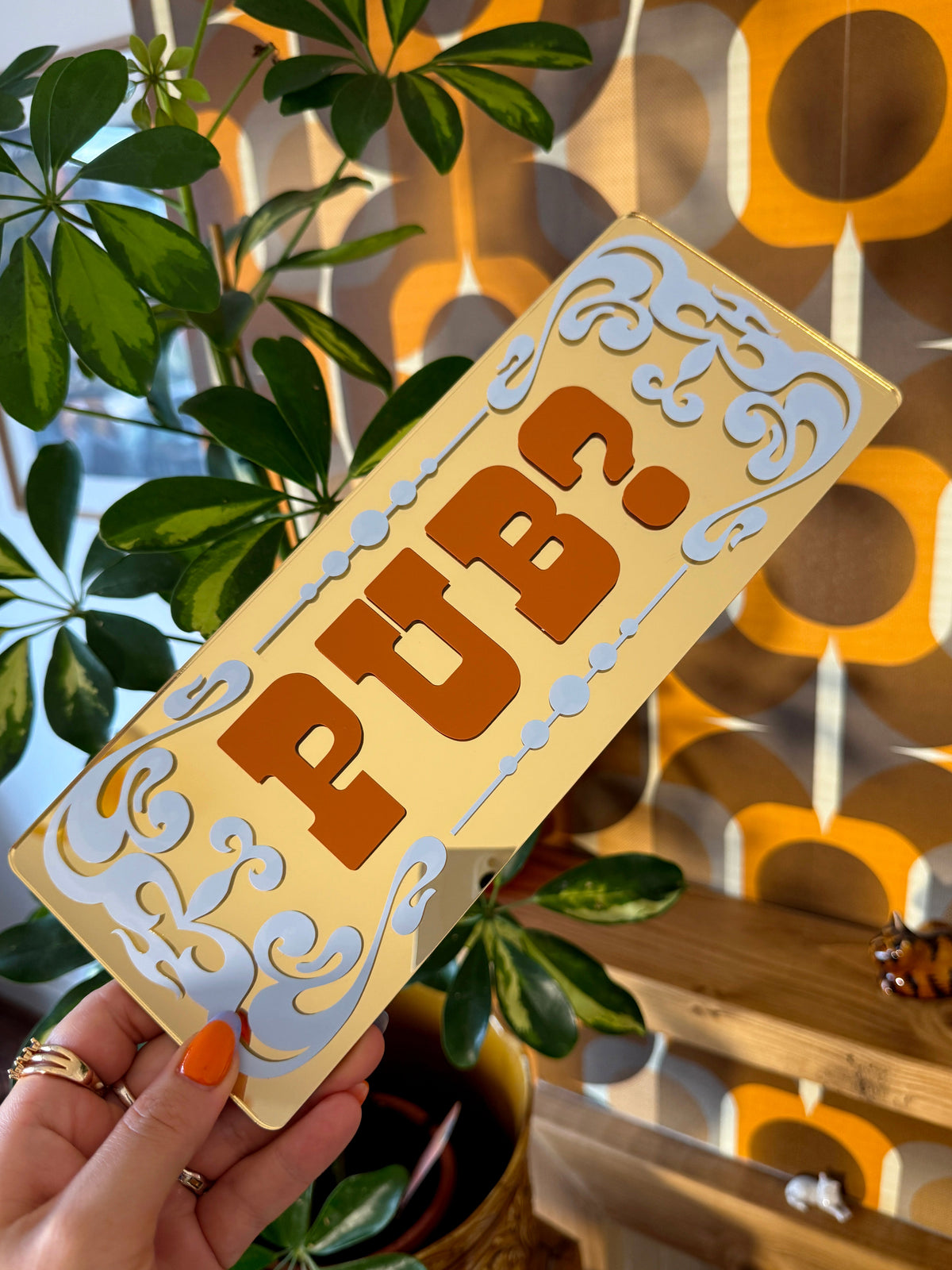 Pub? Classic Mirror Sign - Gold