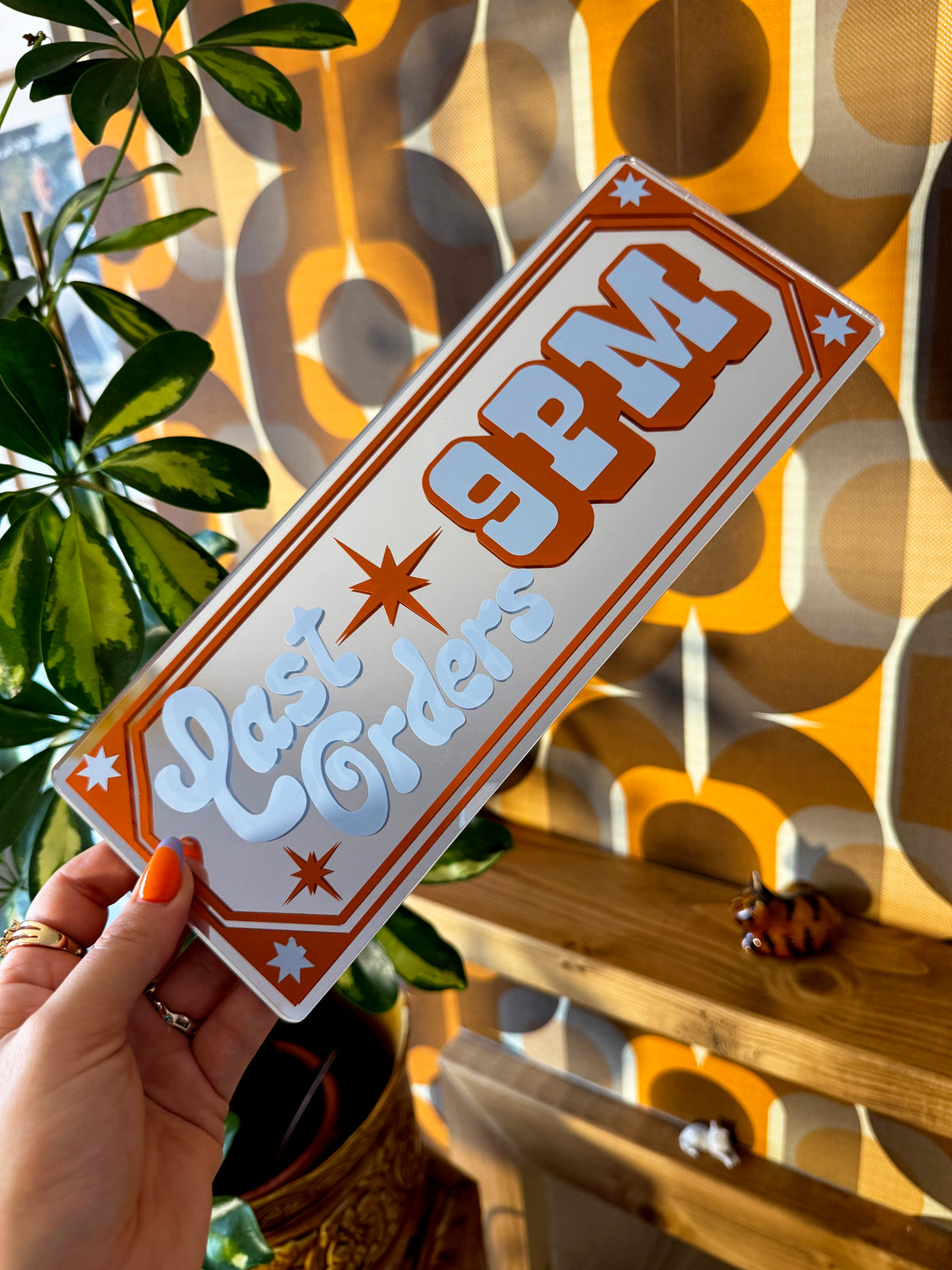 Last Orders 9pm Classic Mirror Sign